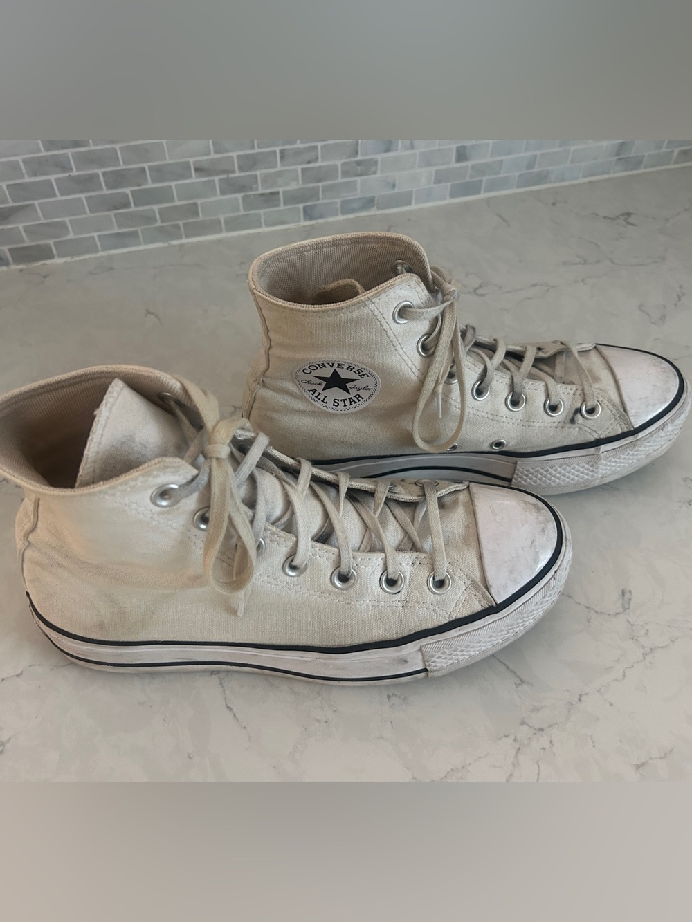 Converse All Star Women's High-Top Platform Sneakers in White